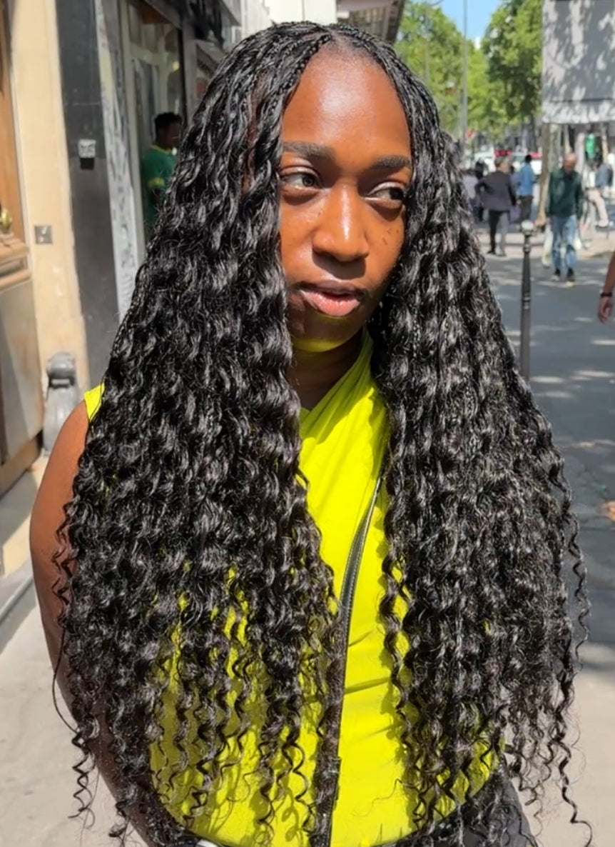 Human hair braiding extension